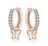 Willow Huggies Charm(0.25Ctw) Earrings Mydiamond 14K ROSE GOLD Butterfly