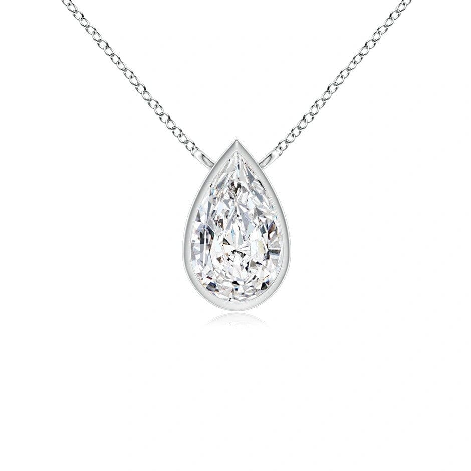 Pear Lab Grown Diamond Bezel Pendant