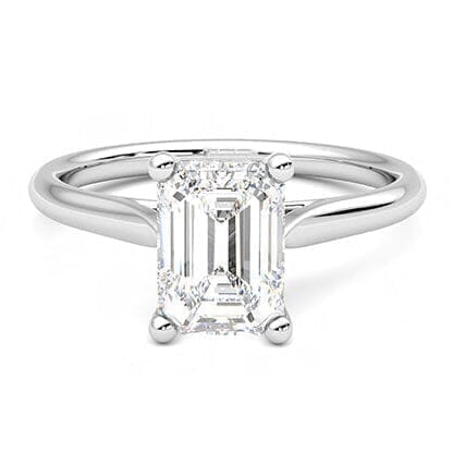 Emerald Lab Diamond 0.50 CTW Solitaire Ring