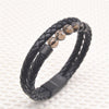 Black Genuine Leather, Matte Black Clasp, 128 cut-faceted natural crystal