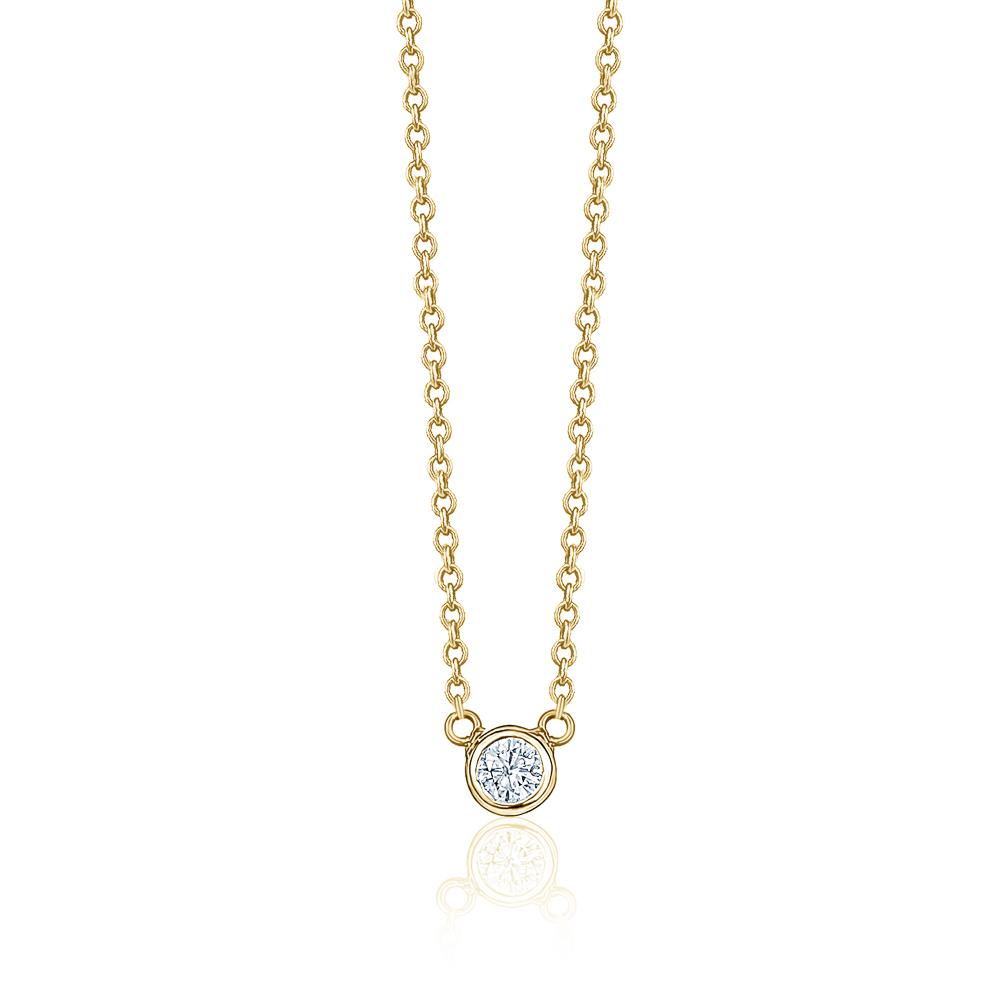 Bezel Diamond Necklaces (0.10ctw) - mydiamond.ca