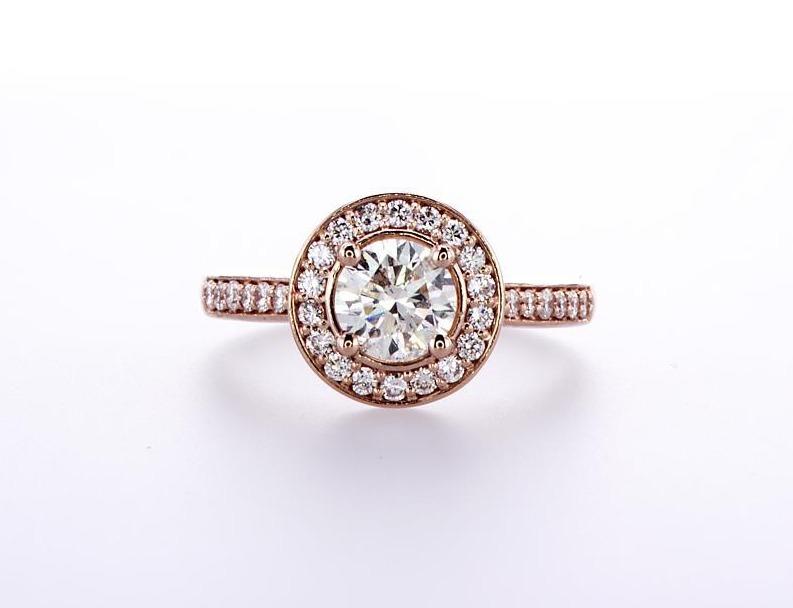 Bezel Halo Diamond Engagement Ring (1.00Ctw) - mydiamond.ca