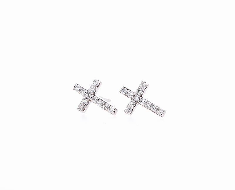 Cross Diamond Earring (0.12Ctw) - mydiamond.ca