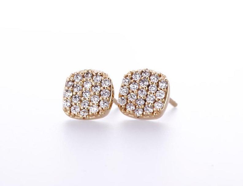 Cushion Pave Diamond Earring (0.20Ctw) - mydiamond.ca
