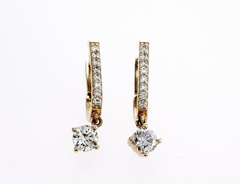 Elegant Round Brilliant Dangle Earring (0.50Ctw) - mydiamond.ca
