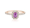 Emerald Cut Pink Sapphire Halo Ring - mydiamond.ca