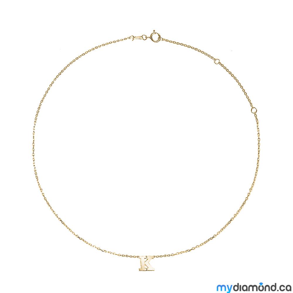 Necklace with Letters - Center Necklace Mydiamond 14K Yellow Gold 1