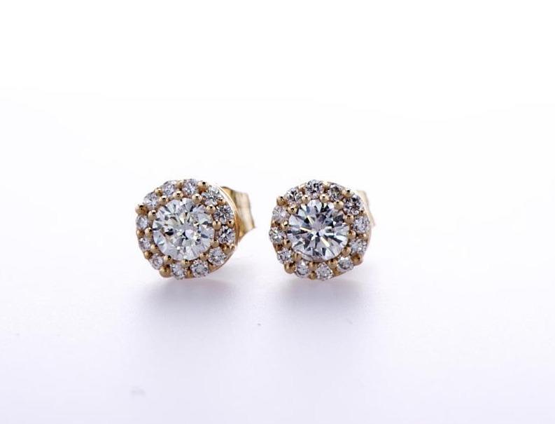 NOA HALO EARRING (0.47CTW) Earrings Mydiamond 14K YELLOW GOLD
