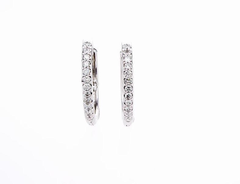 NORA HUGGIES (0.40CTW) Earrings mydiamond.ca 14K WHITE GOLD