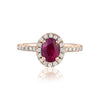 Oval Cut Red Ruby Halo Ring - mydiamond.ca
