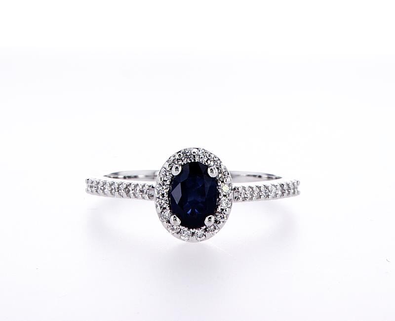 Halo Oval Sapphire Engagement Ring