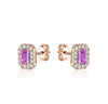 Pink sapphire halo earing Earrings Mydiamond 14K Rose gold
