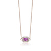 Pink Sapphire Halo Necklace - mydiamond.ca