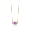Pink Sapphire Halo Necklace - mydiamond.ca