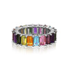 Rainbow Emerald Cut Eternity Ring - mydiamond.ca