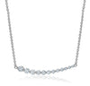 Single Prong Curved Bar Diamond Necklace (0.60ctw) Necklace Mydiamond 14K White Gold