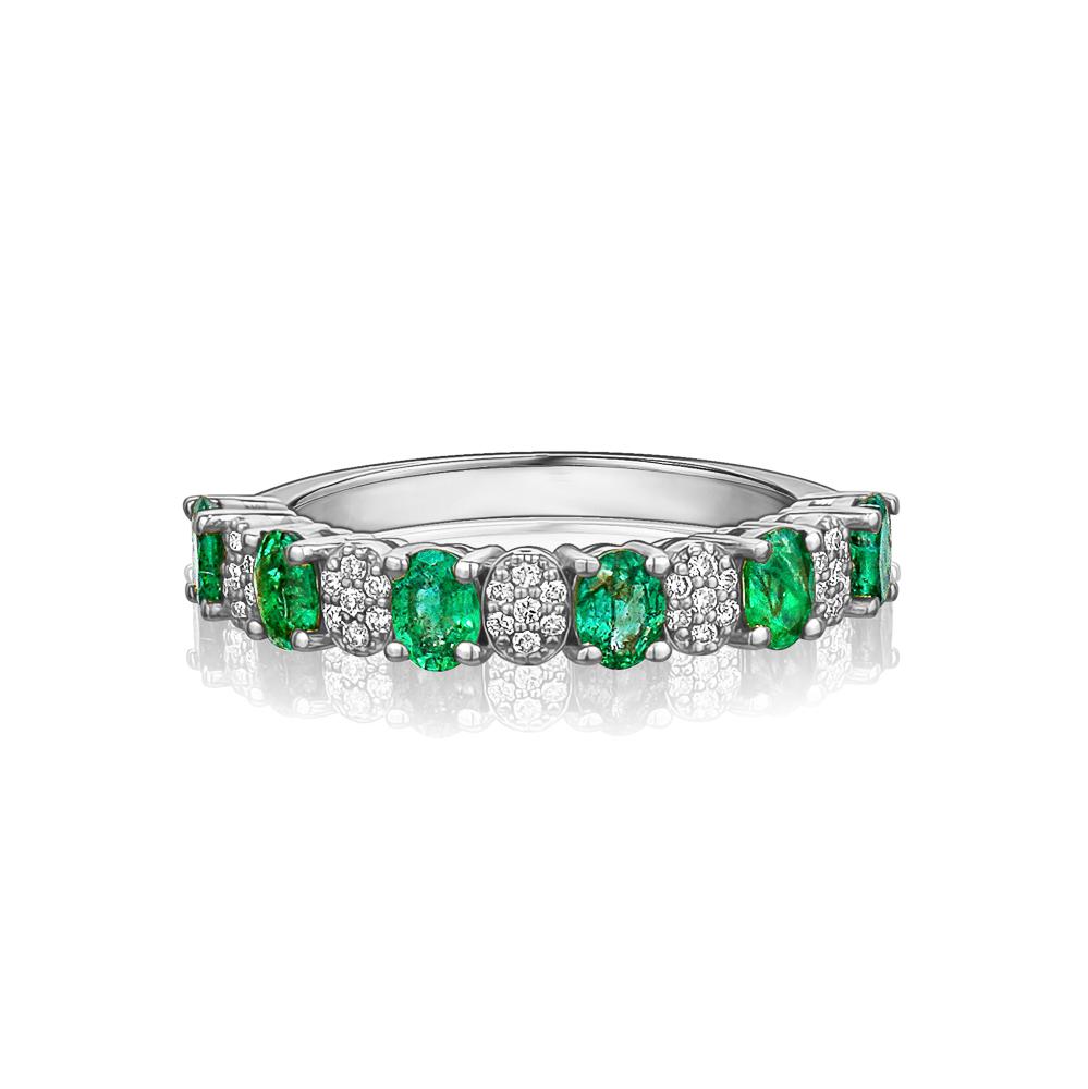Six Emerald and Pavé Diamond Ring - mydiamond.ca