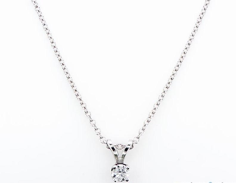 Solitaire Diamond Pendant (0.10Ctw) - mydiamond.ca
