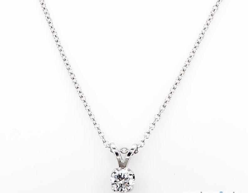 SOLITAIRE DIAMOND PENDANT (0.20CTW) Necklace Mydiamond 14K WHITE GOLD