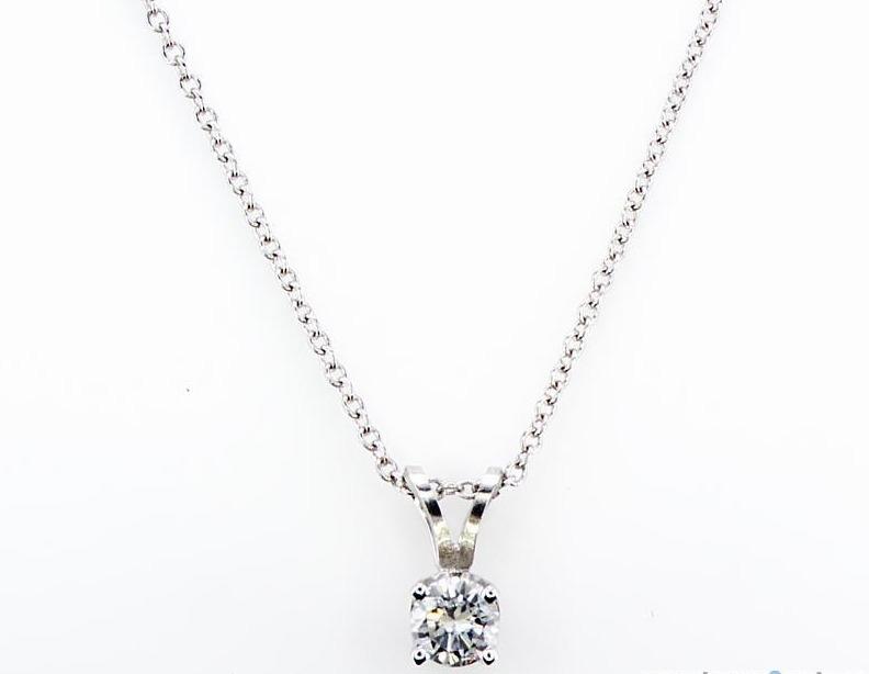 SOLITAIRE DIAMOND PENDANT (0.25CTW) Necklace Mydiamond 14K WHITE GOLD