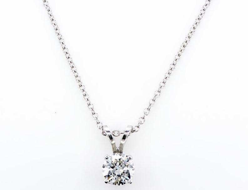 SOLITAIRE DIAMOND PENDANT (0.50CTW) Necklace Mydiamond 14K WHITE GOLD