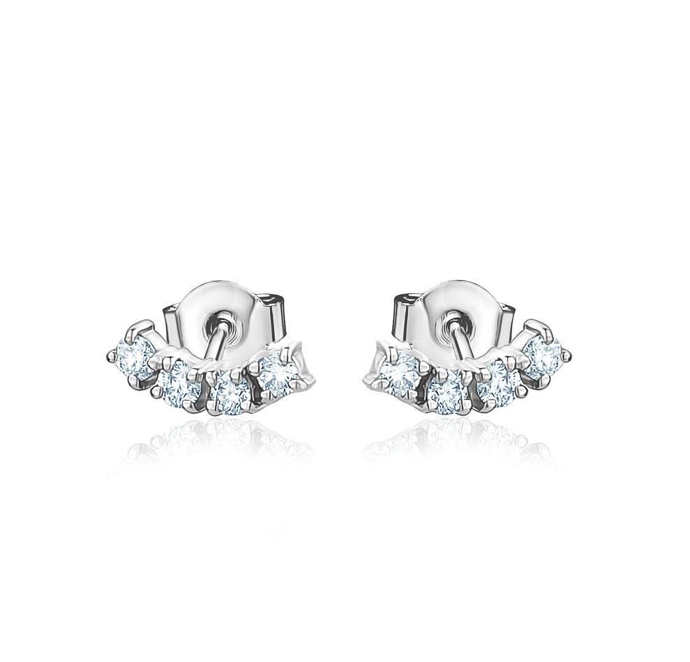 Steps Diamond Earrings (0.20CTW) Earrings Mydiamond 14K WHITE GOLD