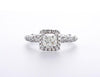 SWIRL CUSHION DIAMOND WITH PRINCESS SHAPE HALO ENGAGEMENT RING (1.48CTW) Rings Mydiamond 14K White Gold 3.5
