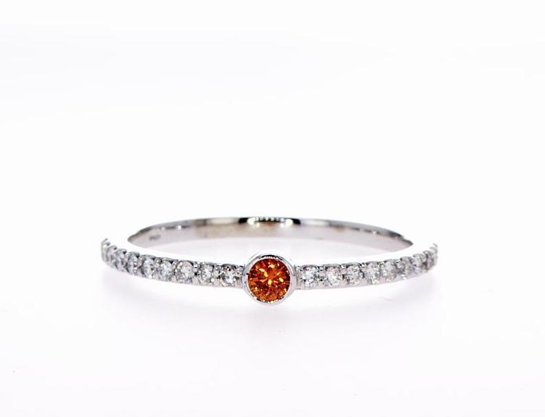 TANGY ORANGE SAPPHIRE RING (0.21CTW) Rings Mydiamond 14K White Gold 3.5