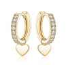 Willow Huggies Charm(0.25Ctw) Earrings Mydiamond 14K YELLOW GOLD Heart