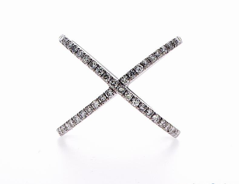 X DIAMOND RING (0.39CTW) Rings Mydiamond 14K White Gold 4.5